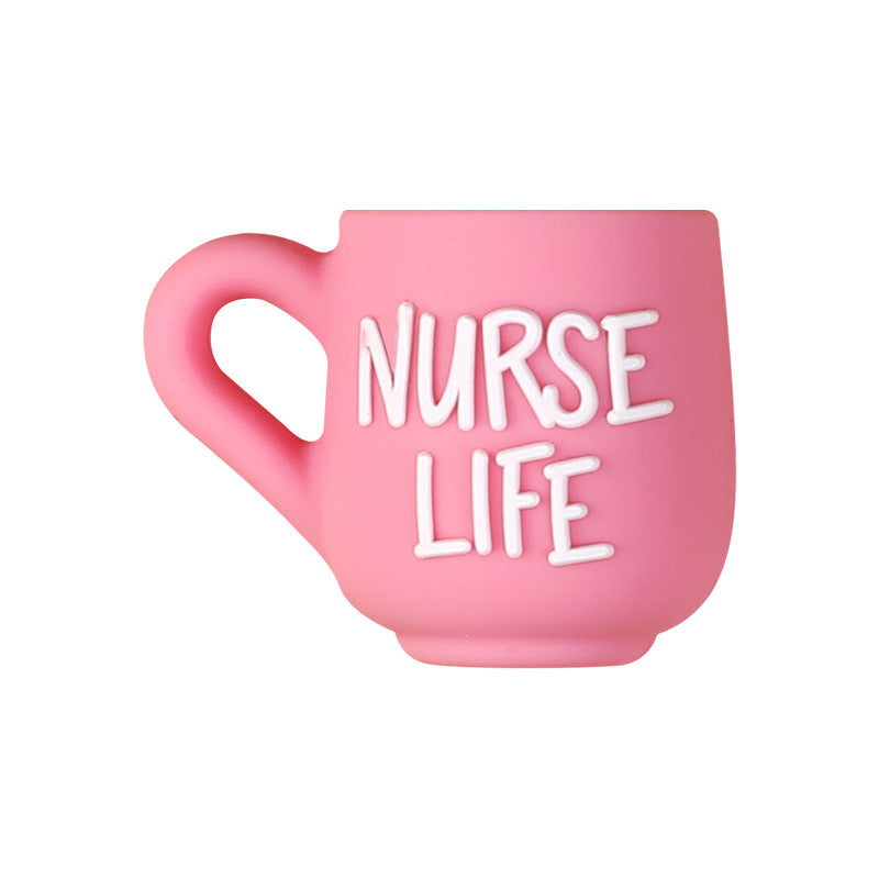 Wholesale 20pcsNew nurse clothing 3D silicone beads beading jewelry women cartoon keychain accessories nurse cap silicone beads